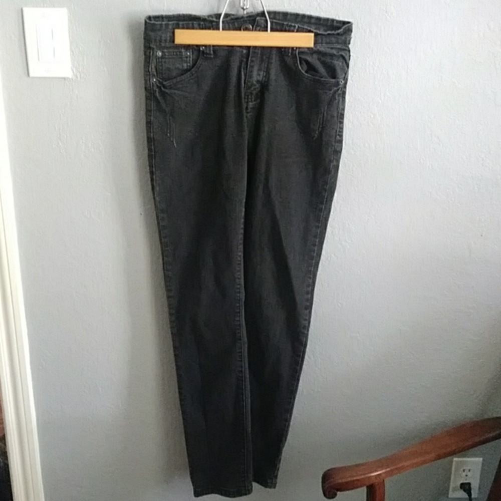 Black carbon jeans